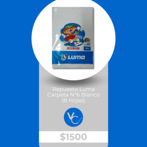 Repuesto de Dibujo Luma N.º 6 Blanco x8 hojas