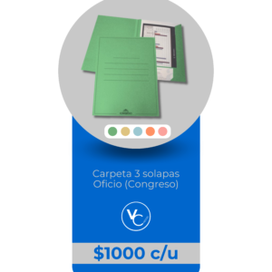 Carpeta Cartón Oficio Colores Lisos