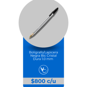 Bolígrafo Bic Cristal Dura Negra 1.0 mm