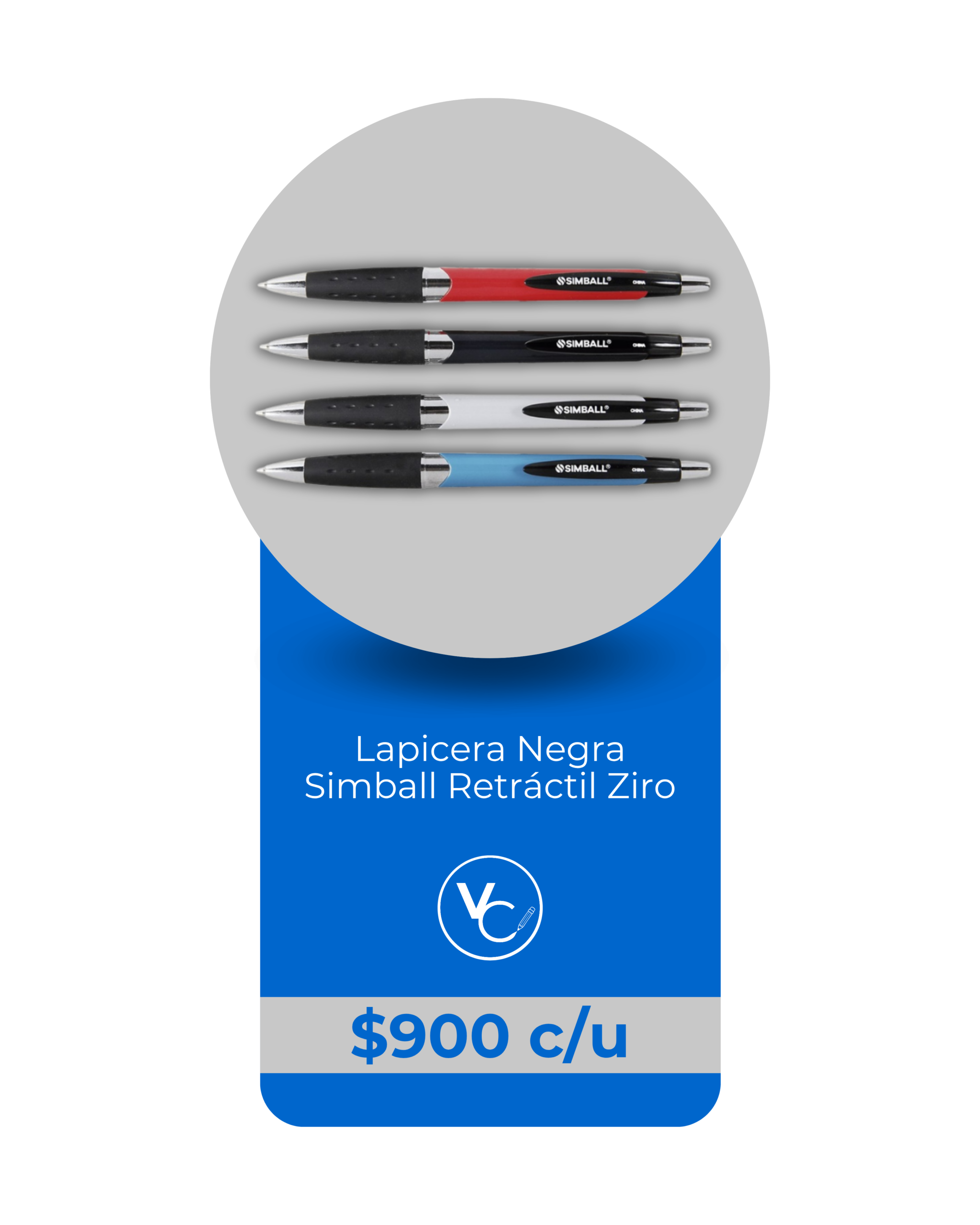 Lapicera Simball Ziro Retráctil Negra