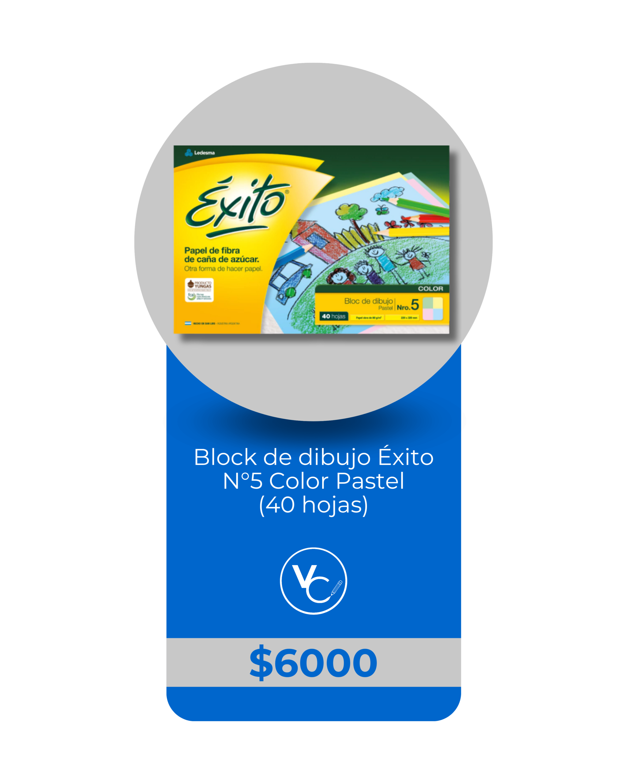 Block de Dibujo Éxito N.º 5 Color Pastel x40 hojas