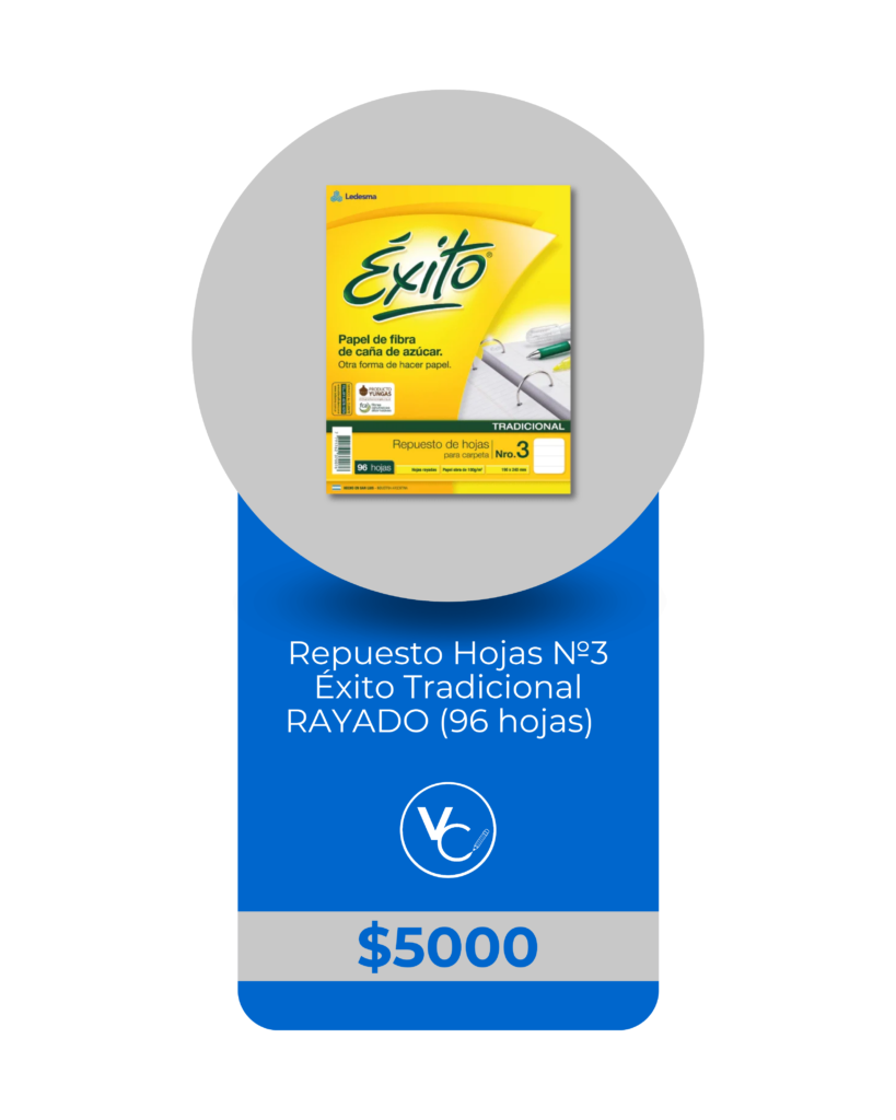 Repuesto de Hojas Éxito N.º 3 Rayadas x96 hojas