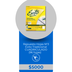 Repuesto de Hojas Éxito N.º 3 Cuadriculadas x96 hojas