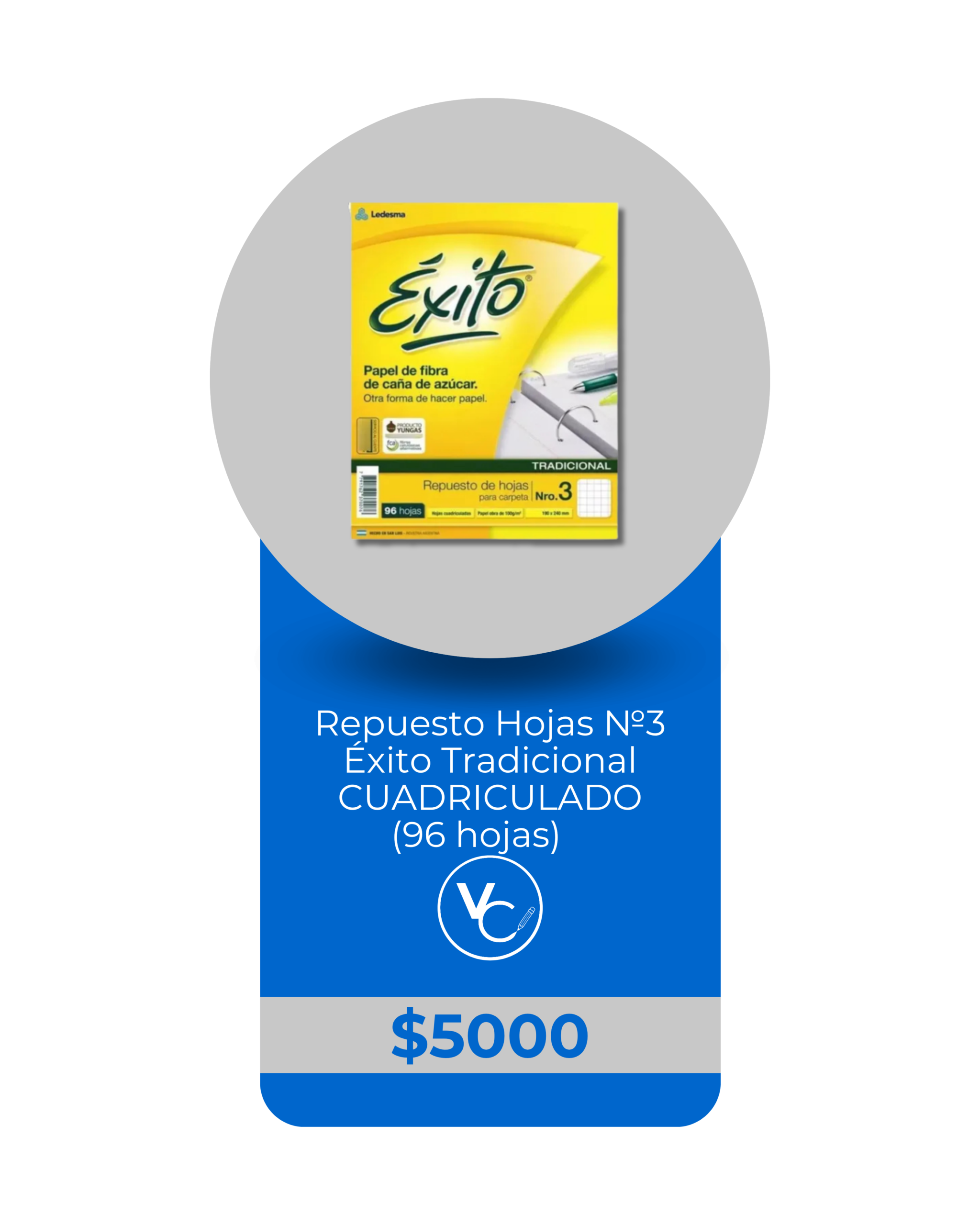 Repuesto de Hojas Éxito N.º 3 Cuadriculadas x96 hojas
