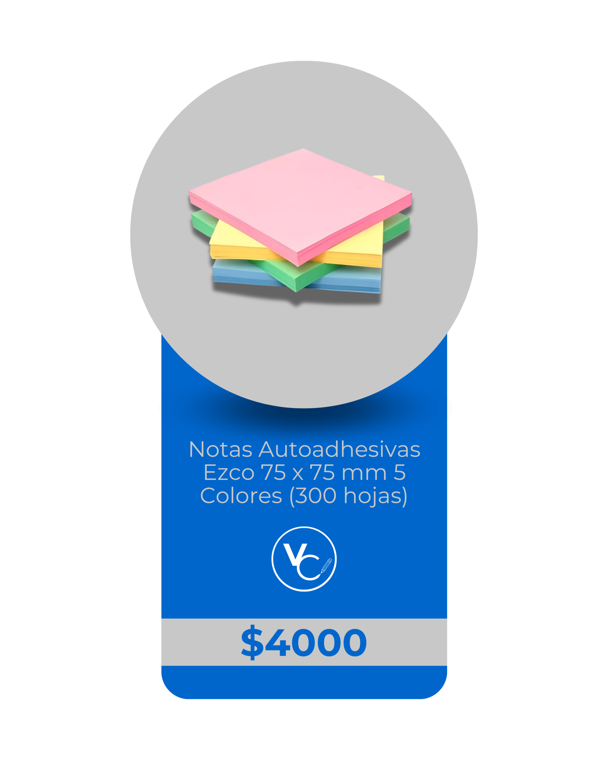 Notas Autoadhesivas 75 × 75 mm Colores Pastel (300 hojas)